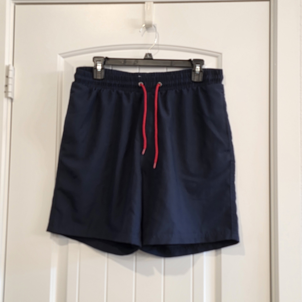 Club Room Quick Dry Performance Swim Trunks- Solid Navy -Mens  Medium